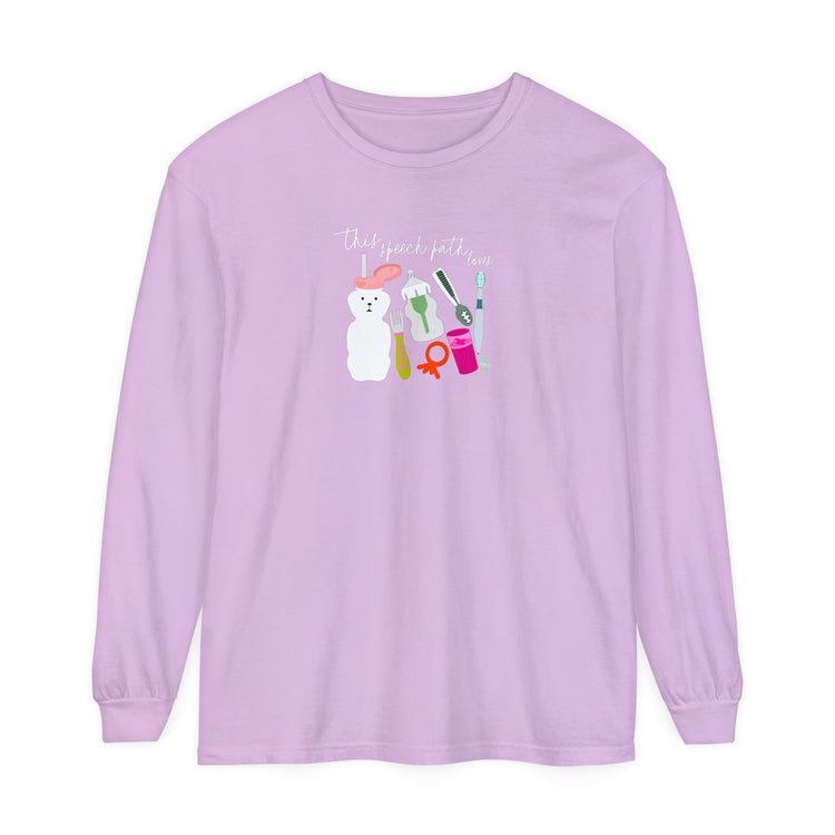 feeding speech path loves comfort colors long sleeve tee