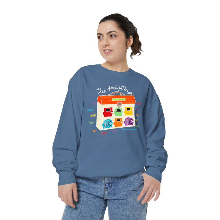 speech clinic speech path loves comfort colors crewneck