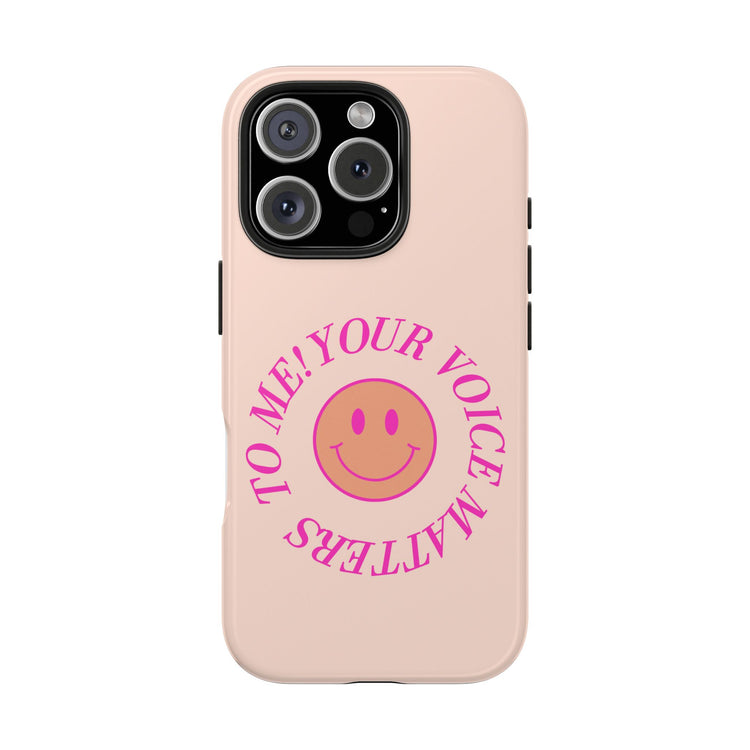 your voice matters smiley iPhone case