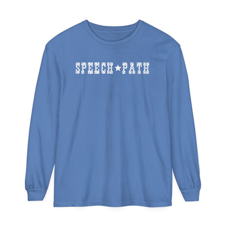 speech path western star comfort colors long sleeve tee