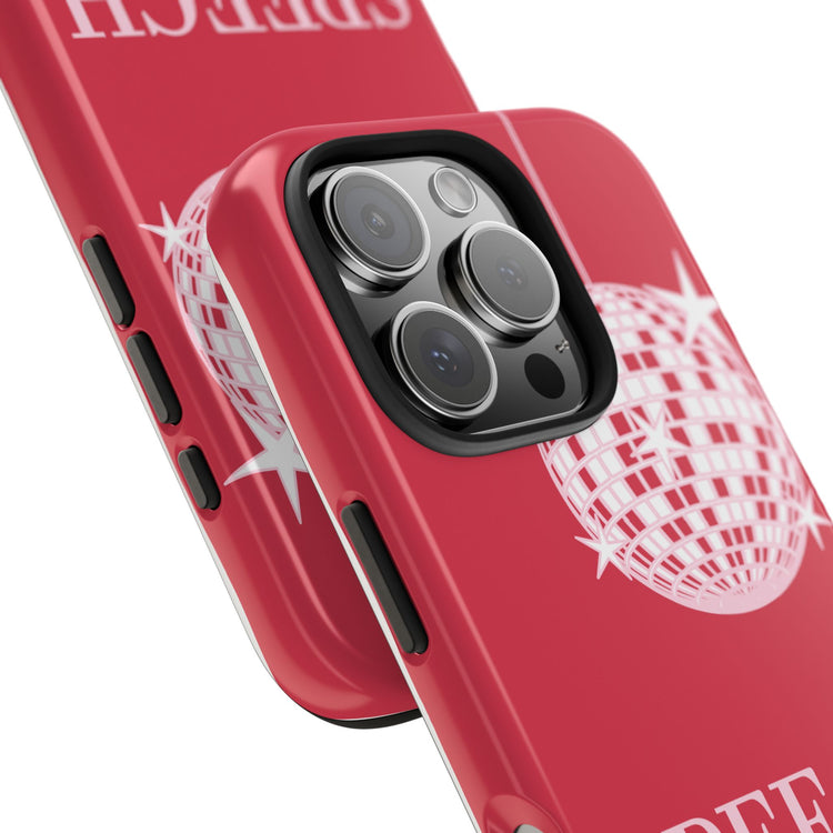 speech path disco ball red iPhone case