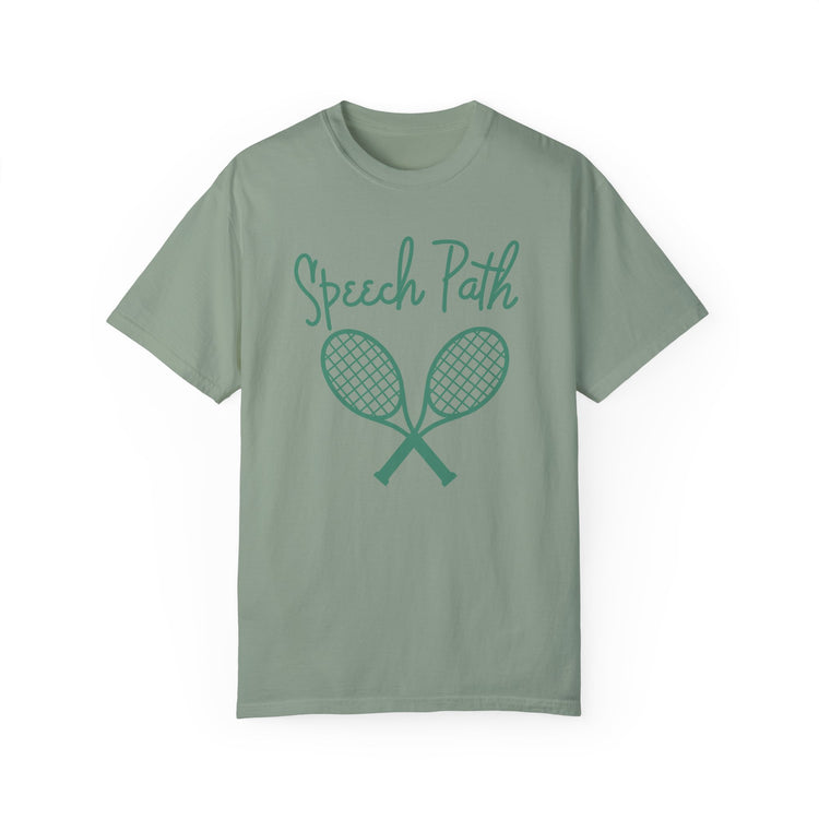 speech path beverly hills tennis comfort colors tee