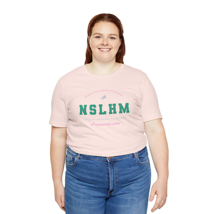 NSLHM varsity colorful short sleeve tee