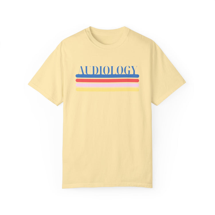 colorful lines audiology comfort colors tee