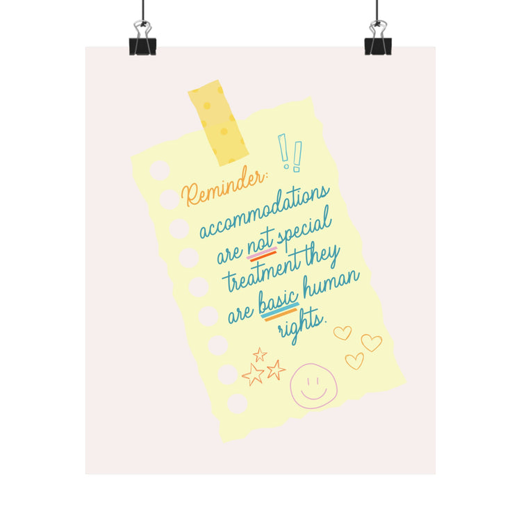 accommodations right wall poster