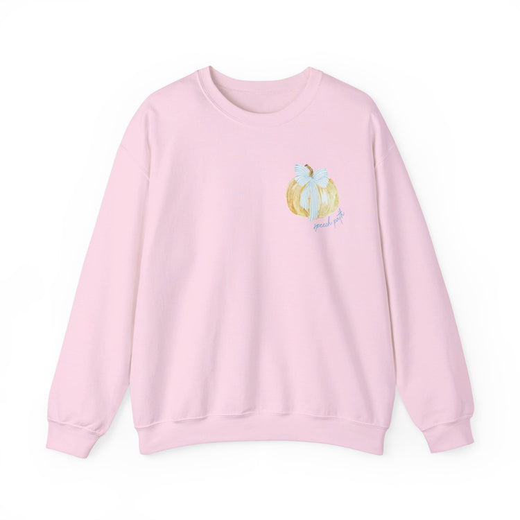 pumpkin bow speech path crewneck