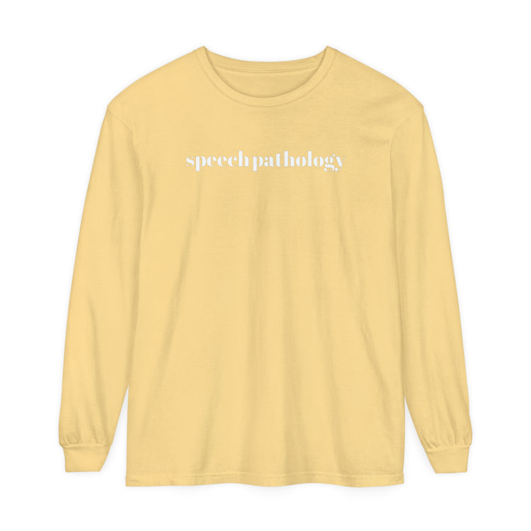 simple speech pathology comfort colors long sleeve tee