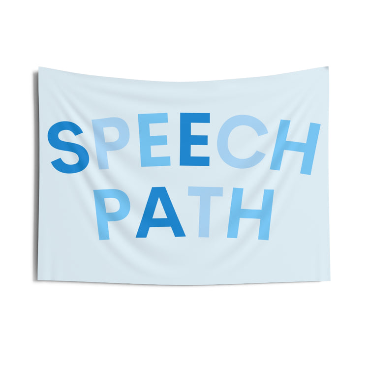blue speech path arch WALL TAPESTRY