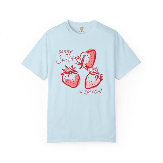 strawberry speech comfort colors tee