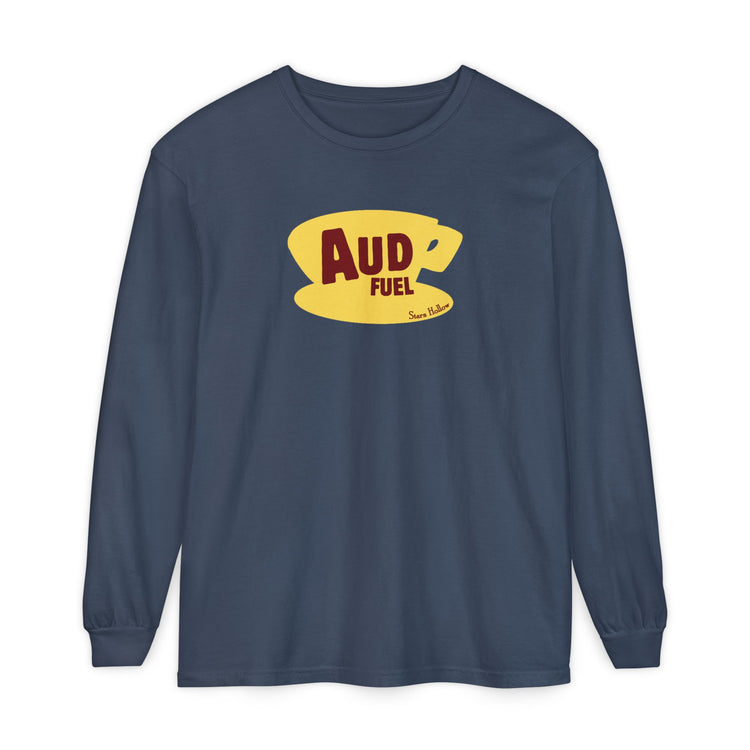 aud fuel yellow coffee cup long sleeve tee