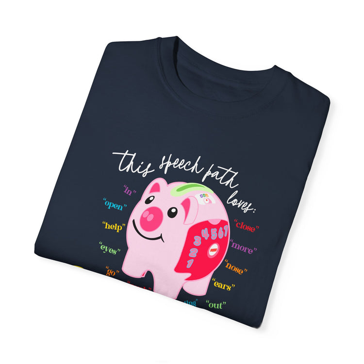 piggy bank speech path loves comfort colors tee