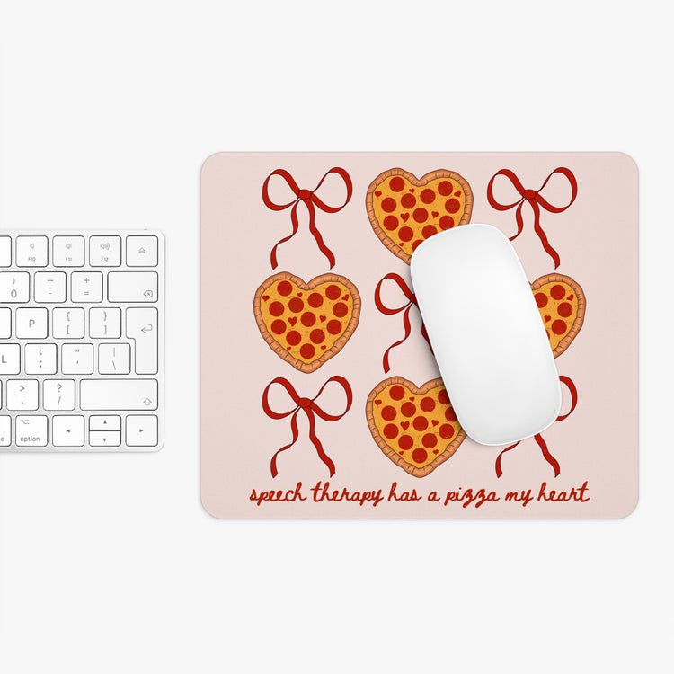 speech therapy has a pizza my heart mouse pad