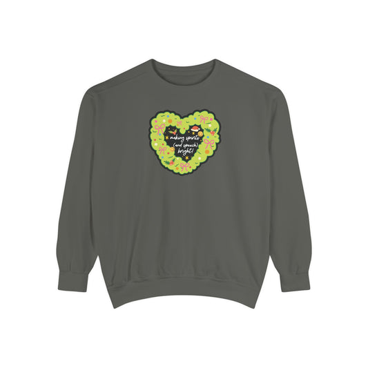making speech spirits bright! comfort colors crewneck