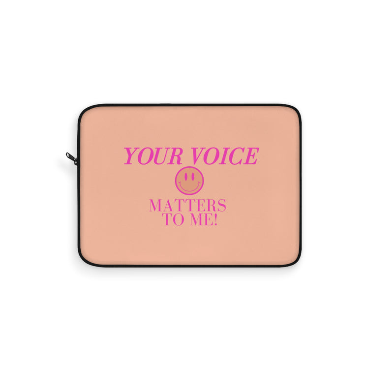 your voice matters smiley laptop sleeve