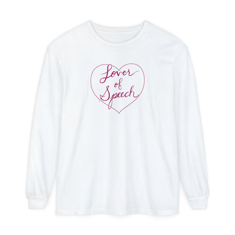 lover of speech comfort colors long sleeve tee