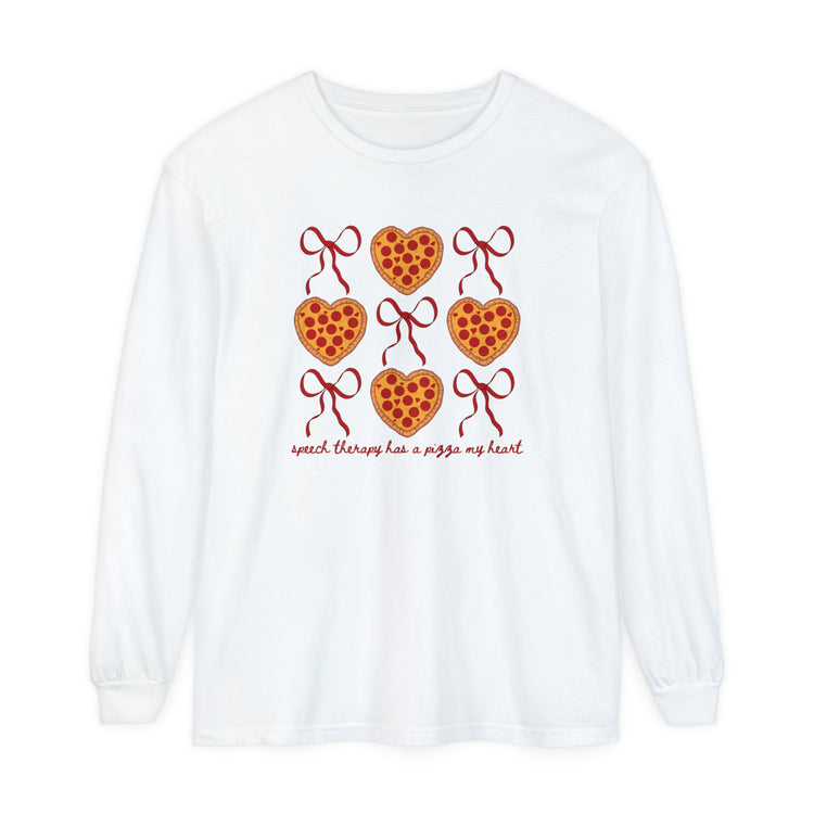 speech therapy has a pizza my heart long sleeve tee