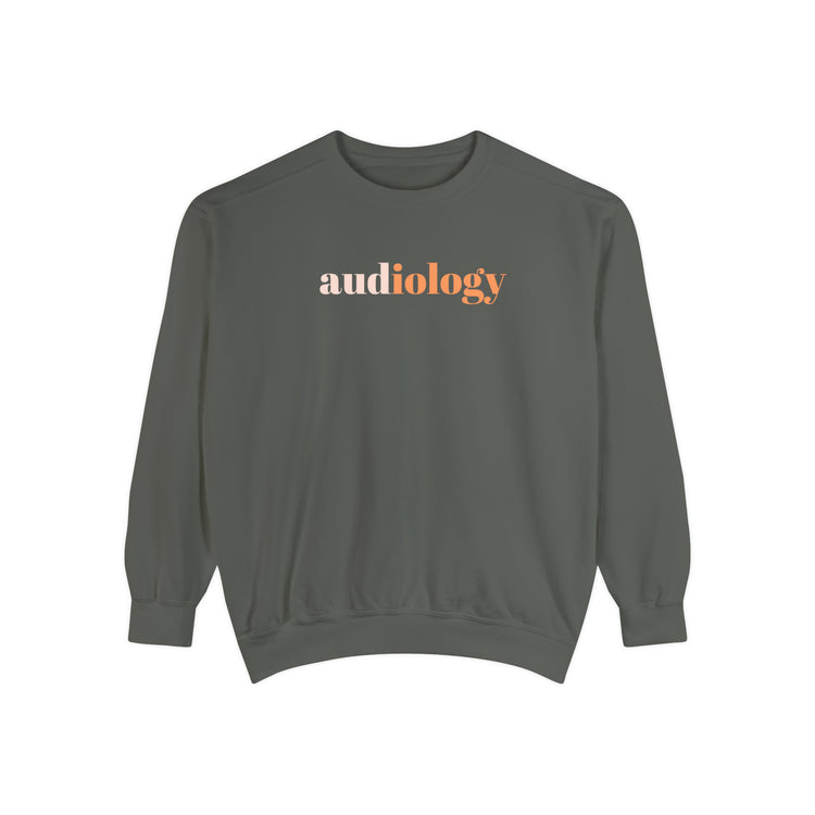 simple orange/pink audiology comfort colors crewneck