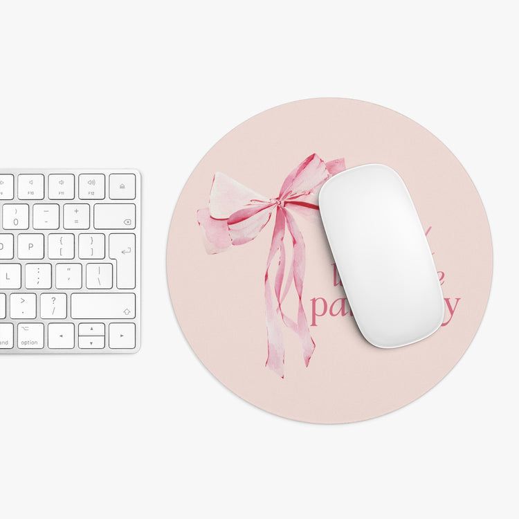 speech pathology pink bow mouse pad