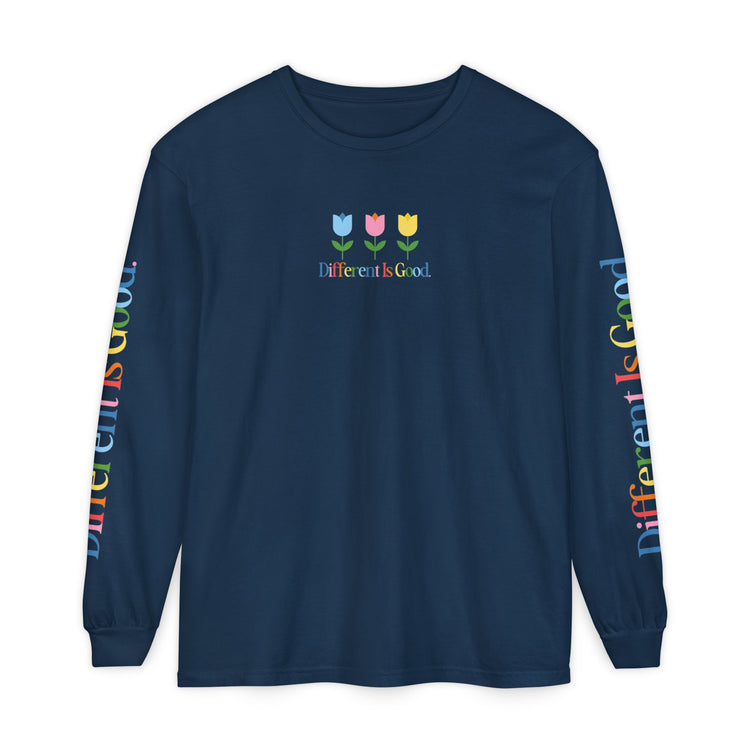 different is good tulips long sleeve tee