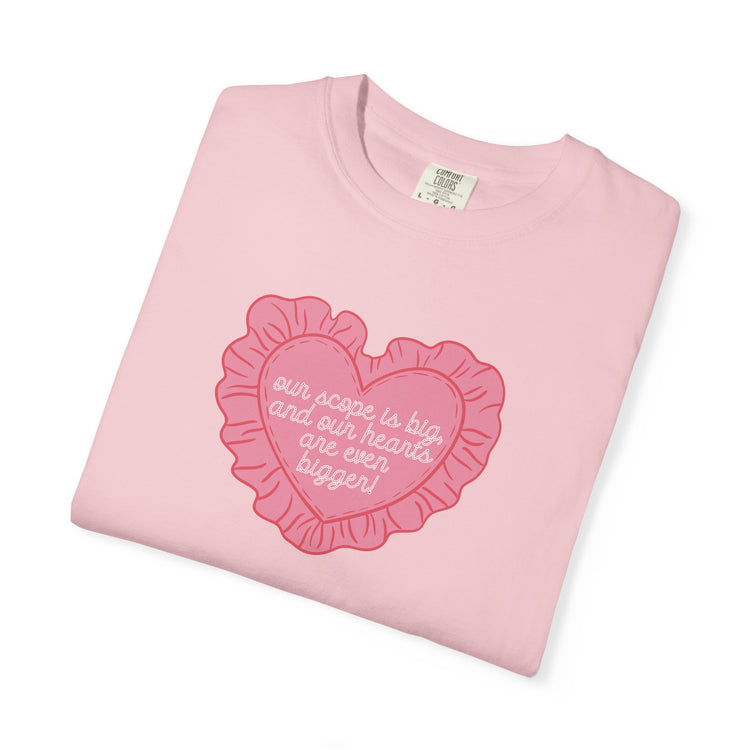 our scope is big heart pillow comfort colors tee