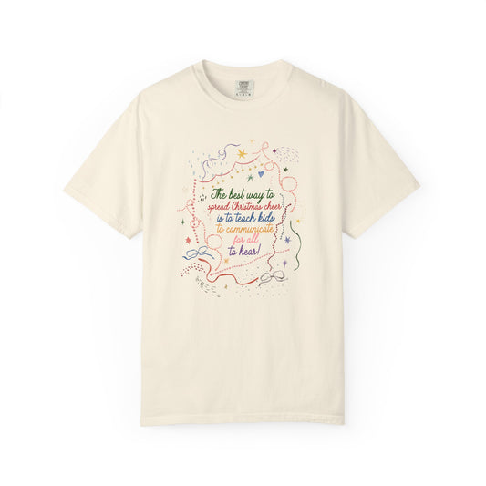 spreading SLP cheer comfort colors tee