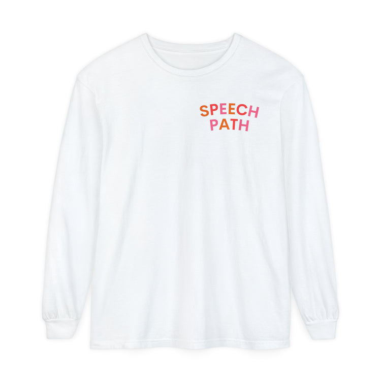 speech path colorful arch comfort colors long sleeve tee