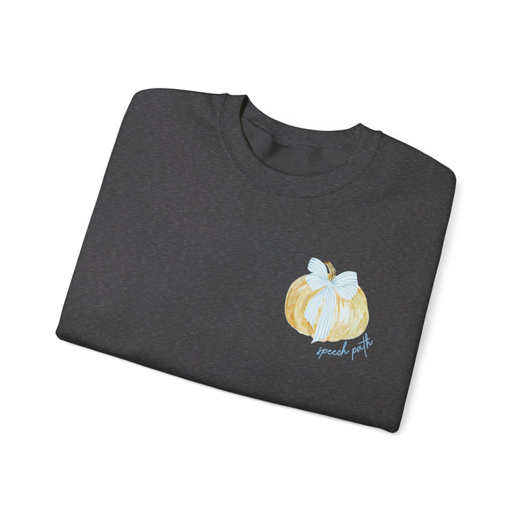 pumpkin bow speech path crewneck