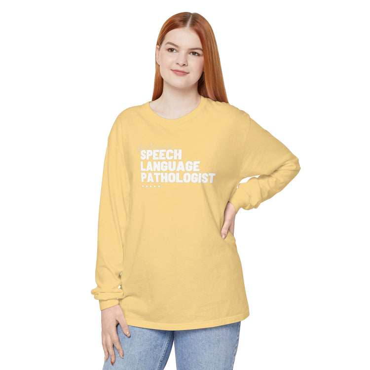 future speech language pathologist comfort colors long sleeve tee