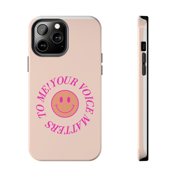 your voice matters smiley iPhone case