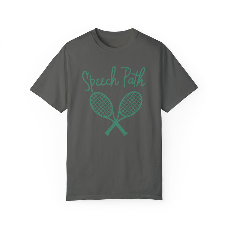 speech path beverly hills tennis comfort colors tee