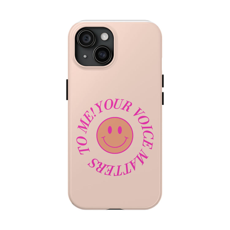 your voice matters smiley iPhone case