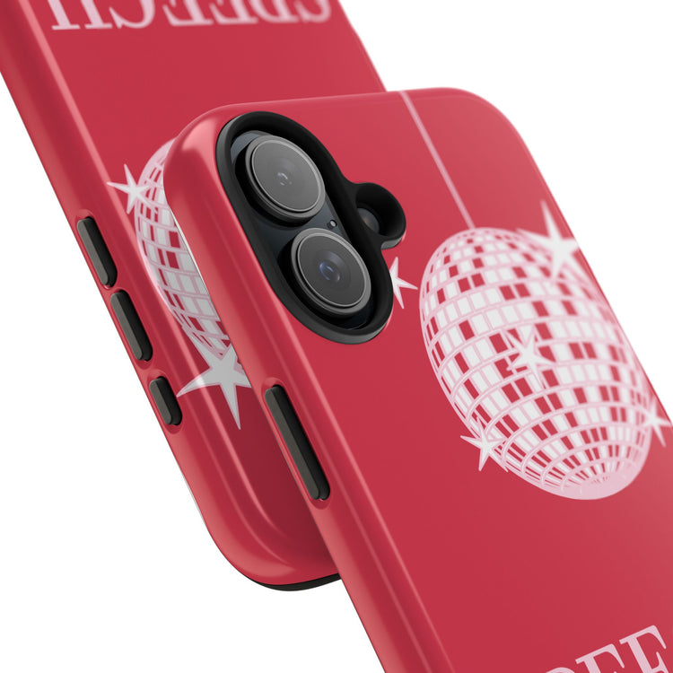 speech path disco ball red iPhone case