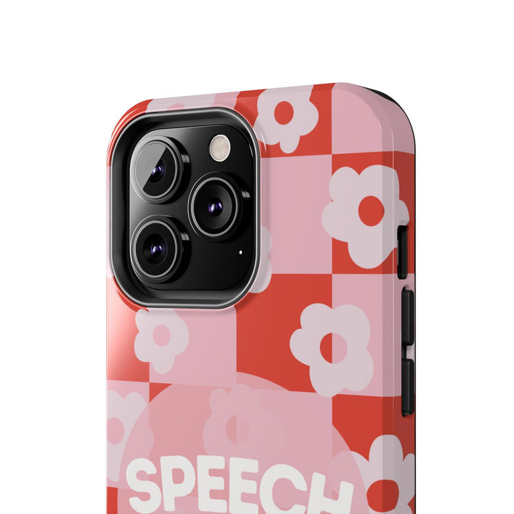 speech path red retro flower iPhone case