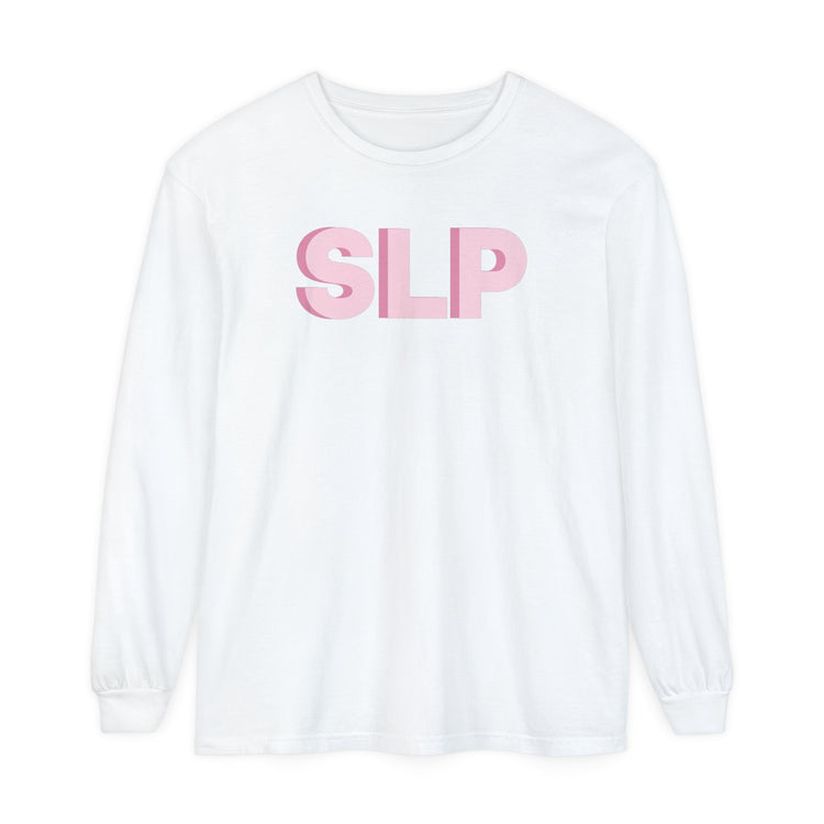 SLP block pink comfort colors long sleeve tee