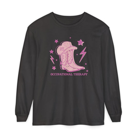 OT cowboy boots comfort colors long sleeve tee