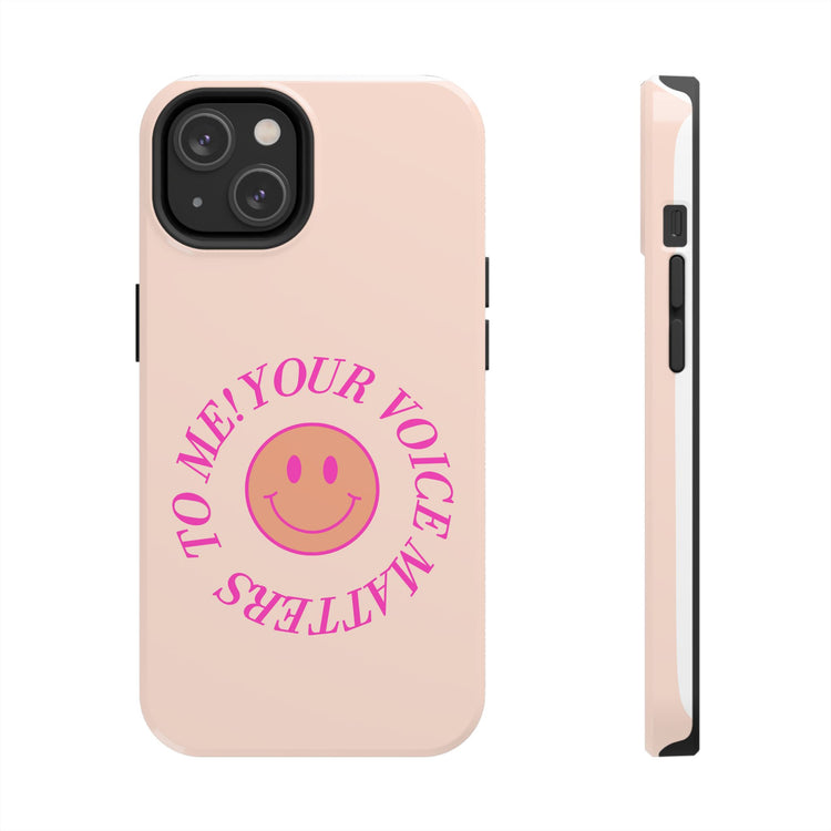 your voice matters smiley iPhone case