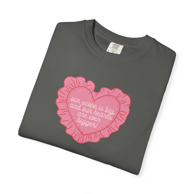our scope is big heart pillow comfort colors tee
