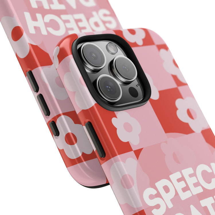 speech path red retro flower iPhone case