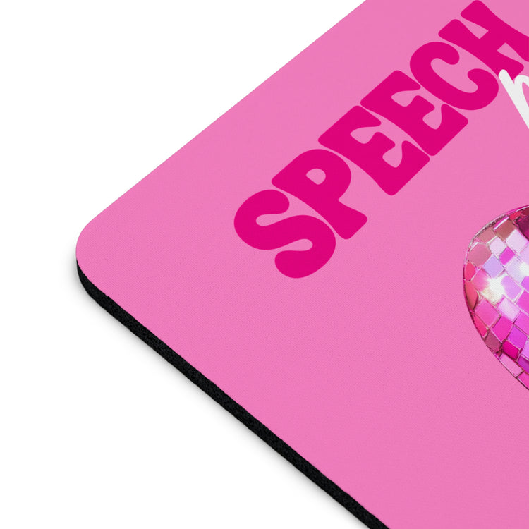 pink disco heart speech path mouse pad