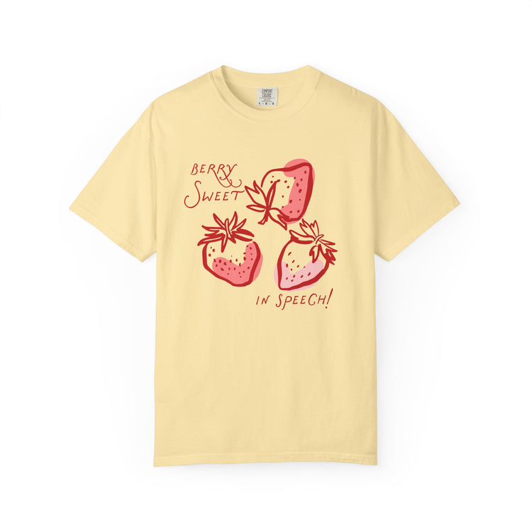 strawberry speech comfort colors tee