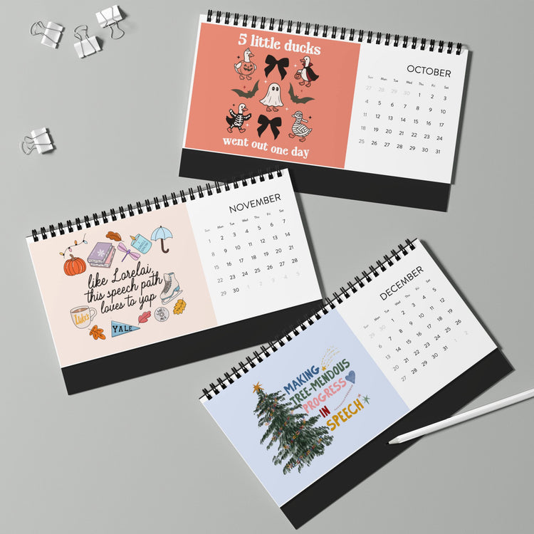 2026 SLP Desktop Calendar (Monthly Grid) January - December