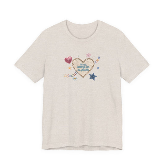 busy having fun patches short sleeve tee