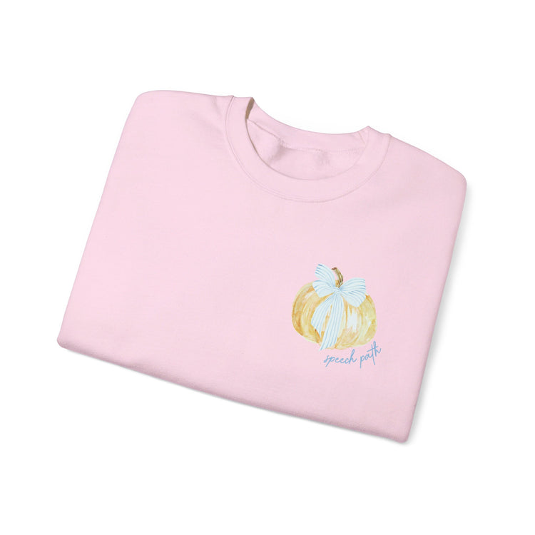 pumpkin bow speech path crewneck