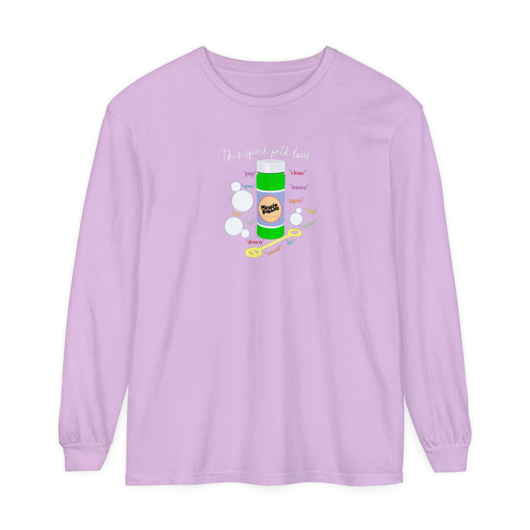 bubbles path loves comfort colors long sleeve tee