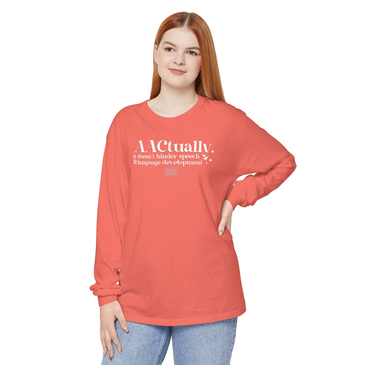 AAC facts SLP comfort colors long sleeve tee