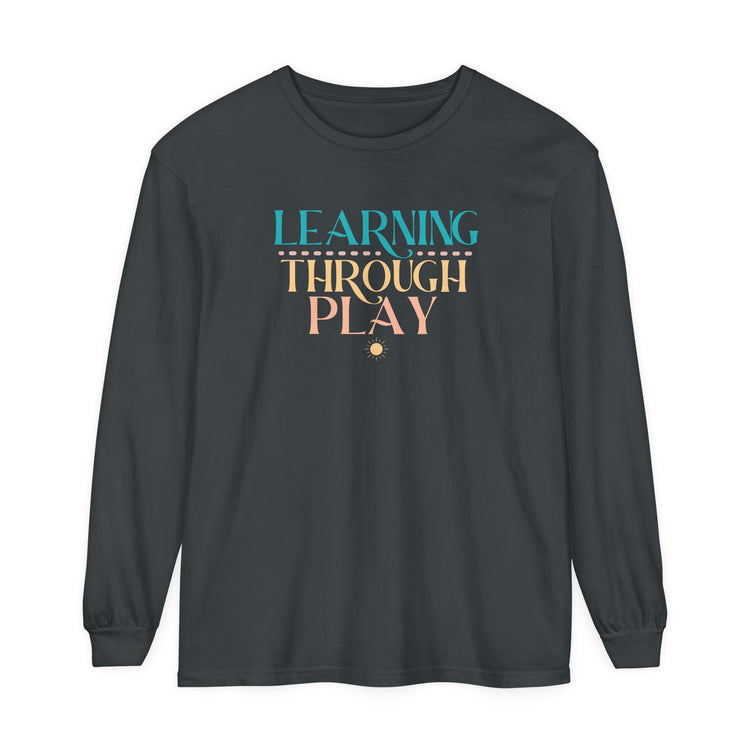 learning through play color comfort colors long sleeve tee