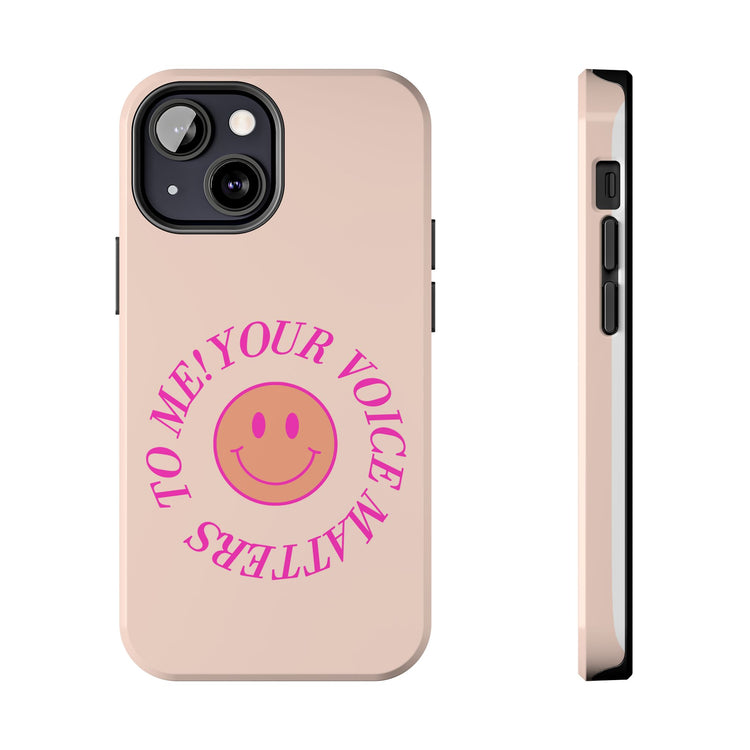 your voice matters smiley iPhone case