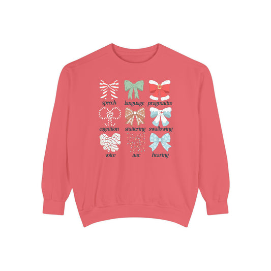 merry bow scope comfort colors crewneck