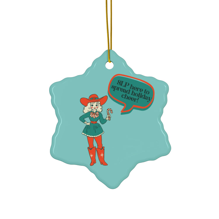 cowgirl slp elf ornament