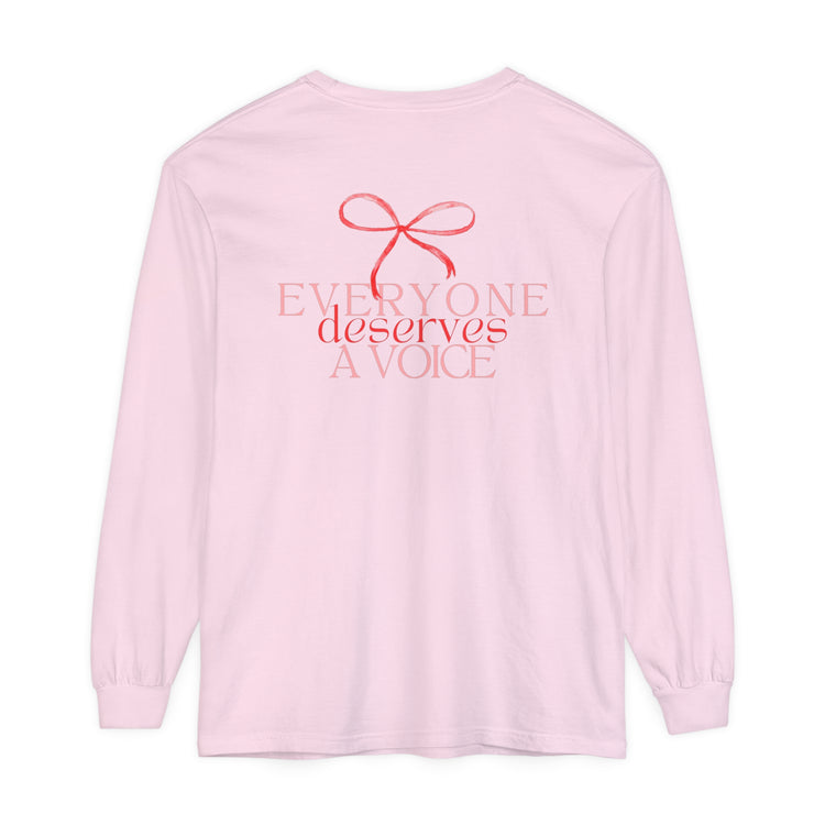 red bow speech path comfort colors long sleeve tee